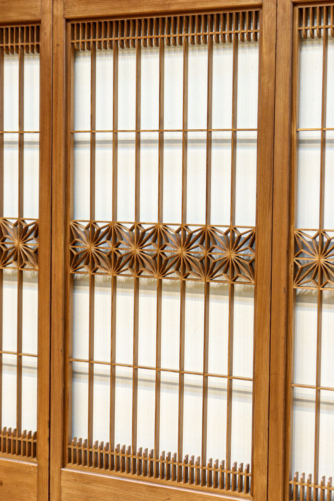 気品ある麻の葉組子模様が映える欄間・書院セット　EZ2526　在庫5枚1組