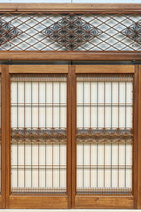 気品ある麻の葉組子模様が映える欄間・書院セット　EZ2526　在庫5枚1組