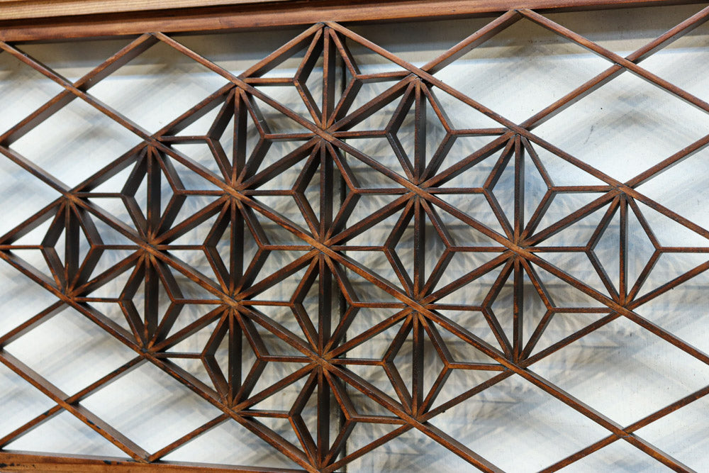 気品ある麻の葉組子模様が映える欄間・書院セット　EZ2526　在庫5枚1組