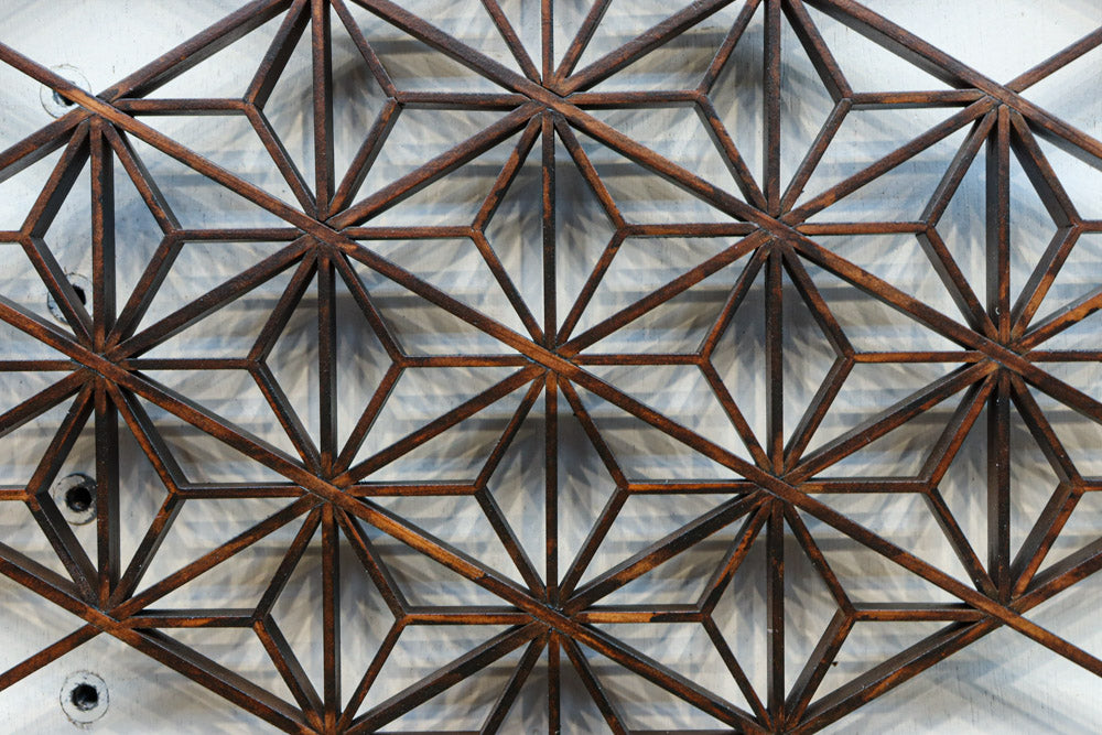 気品ある麻の葉組子模様が映える欄間・書院セット　EZ2526　在庫5枚1組