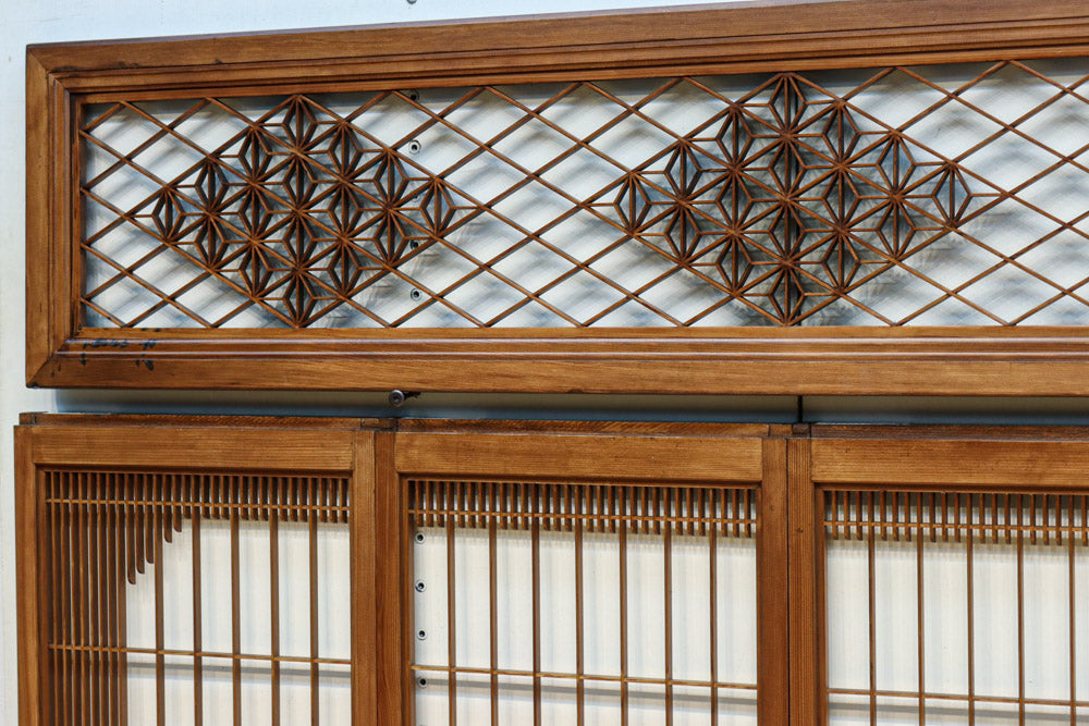 気品ある麻の葉組子模様が映える欄間・書院セット　EZ2526　在庫5枚1組