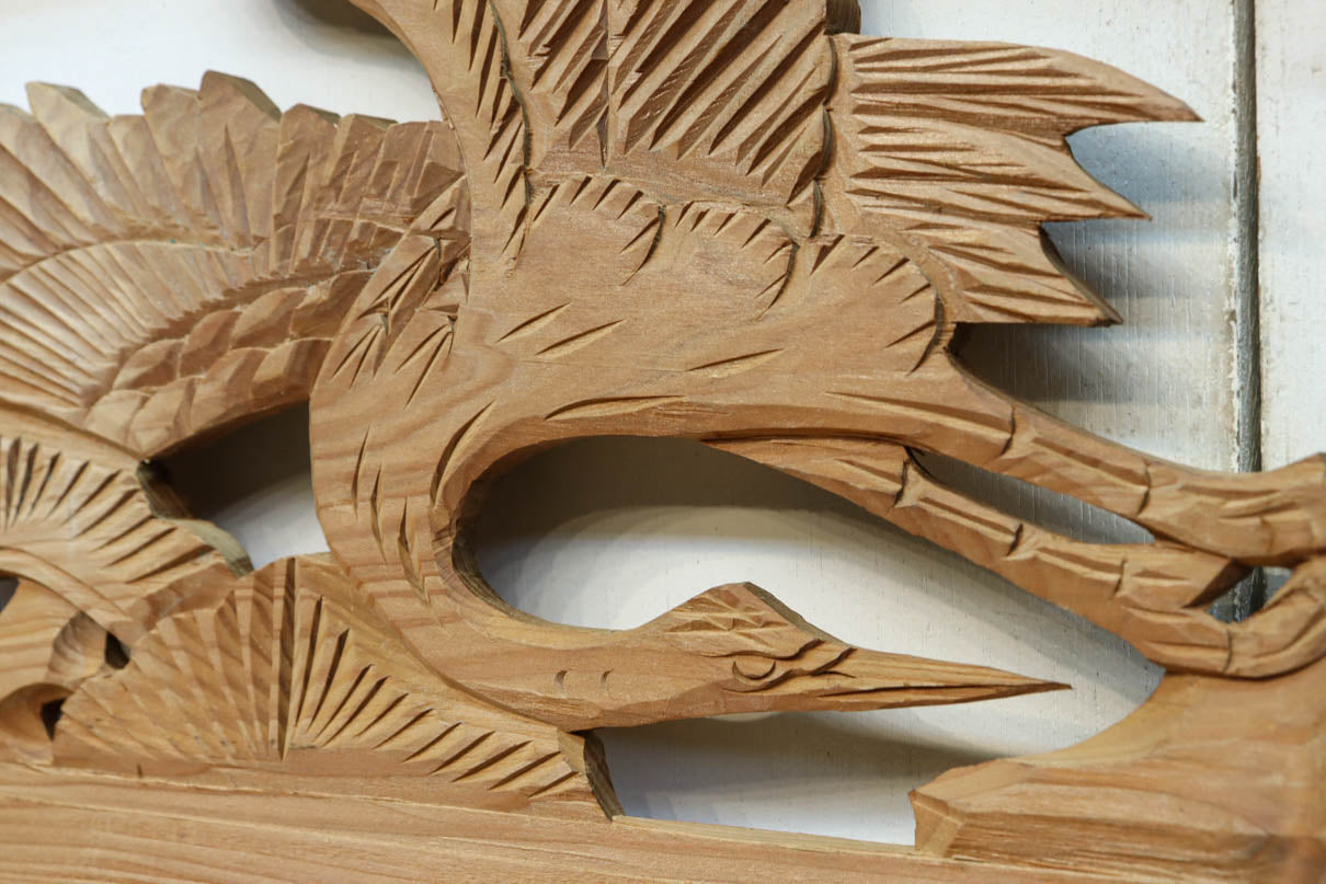 鶴と松　木彫 ひでしな商店 / 鶴と松の彫刻欄間