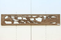 お城や塔が建つ山間の風景を描く彫刻欄間素材　EZ2547　在庫1枚