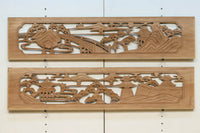 風景を丁寧に描いた彫刻欄間素材　EZ2551ab　在庫(a:1 b:1)枚