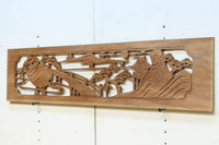 風景を丁寧に描いた彫刻欄間素材　EZ2551ab　在庫(a:1 b:1)枚