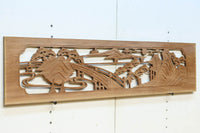 風景を丁寧に描いた彫刻欄間素材　EZ2551ab　在庫(a:1 b:1)枚