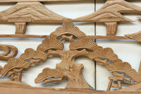 風景を丁寧に描いた彫刻欄間素材　EZ2551ab　在庫(a:1 b:1)枚