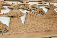 風景を丁寧に描いた彫刻欄間素材　EZ2551ab　在庫(a:1 b:1)枚