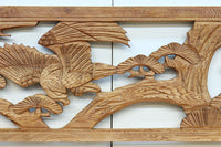 【ご精算用】堂々と貫禄ある鷹を描いた彫刻欄間素材　EZ2553ab　在庫(a:1 b:1)枚