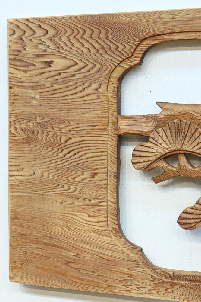 【ご精算用】堂々と貫禄ある鷹を描いた彫刻欄間素材　EZ2553ab　在庫(a:1 b:1)枚