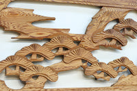 【ご精算用】堂々と貫禄ある鷹を描いた彫刻欄間素材　EZ2553ab　在庫(a:1 b:1)枚