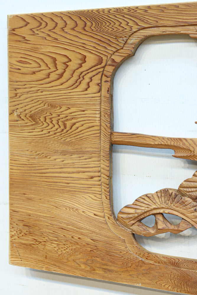 【ご精算用】堂々と貫禄ある鷹を描いた彫刻欄間素材　EZ2553ab　在庫(a:1 b:1)枚