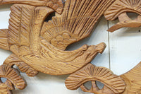 【ご精算用】堂々と貫禄ある鷹を描いた彫刻欄間素材　EZ2553ab　在庫(a:1 b:1)枚