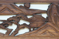 深みのある色彩で橋と城を描いた彫刻欄間素材　EZ2555ab　在庫(a:0 b:1)枚