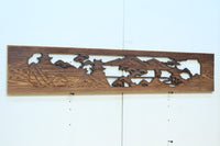 深みのある色彩で橋と城を描いた彫刻欄間素材　EZ2555ab　在庫(a:0 b:1)枚