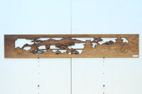 深みのある色彩で橋と城を描いた彫刻欄間素材　EZ2555ab　在庫(a:0 b:1)枚