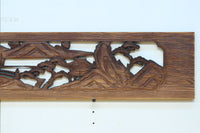 深みのある色彩で橋と城を描いた彫刻欄間素材　EZ2555ab　在庫(a:0 b:1)枚