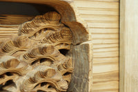 立体感のある構図で華やかな深彫り彫刻欄間　EZ2564ab　在庫(a:0 b:1)枚