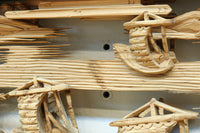 立体感のある構図で華やかな深彫り彫刻欄間　EZ2564ab　在庫(a:0 b:1)枚