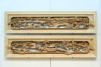 立体感のある構図で華やかな深彫り彫刻欄間　EZ2564ab　在庫(a:0 b:1)枚