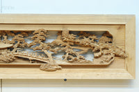 立体感のある構図で華やかな深彫り彫刻欄間　EZ2564ab　在庫(a:0 b:1)枚