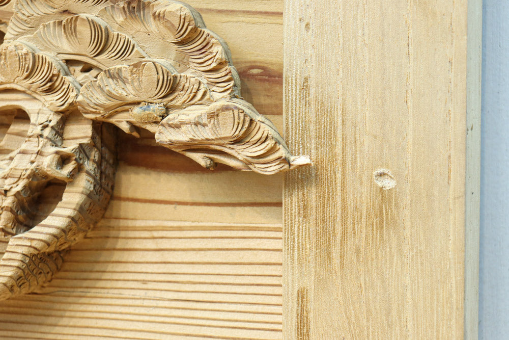 立体感のある構図で華やかな深彫り彫刻欄間　EZ2564ab　在庫(a:0 b:1)枚