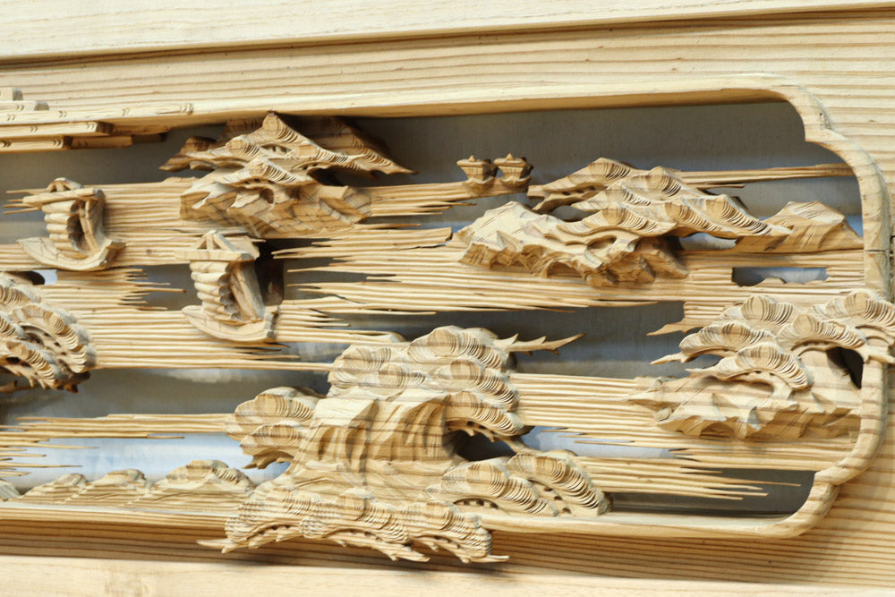 手彫り欄間－立体彫り 欄間 建具 欄間彫刻 【1点もの商品】【新品】 高級手彫り欄間2