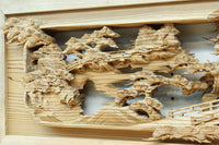 立体感のある構図で華やかな深彫り彫刻欄間　EZ2564ab　在庫(a:0 b:1)枚