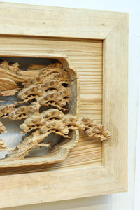 立体感のある構図で華やかな深彫り彫刻欄間　EZ2564ab　在庫(a:0 b:1)枚