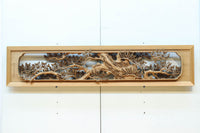 非公開　貫禄ある松の木を丁寧に彫り描いた深彫り彫刻欄間　EZ2565ab　在庫(a:1 b:1)枚