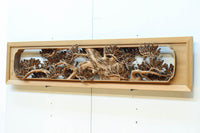 非公開　貫禄ある松の木を丁寧に彫り描いた深彫り彫刻欄間　EZ2565ab　在庫(a:1 b:1)枚