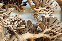 非公開　貫禄ある松の木を丁寧に彫り描いた深彫り彫刻欄間　EZ2565ab　在庫(a:1 b:1)枚