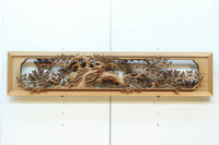 非公開　貫禄ある松の木を丁寧に彫り描いた深彫り彫刻欄間　EZ2565ab　在庫(a:1 b:1)枚