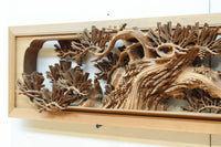 非公開　貫禄ある松の木を丁寧に彫り描いた深彫り彫刻欄間　EZ2565ab　在庫(a:1 b:1)枚