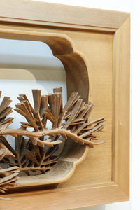 非公開　貫禄ある松の木を丁寧に彫り描いた深彫り彫刻欄間　EZ2565ab　在庫(a:1 b:1)枚