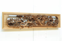 非公開　貫禄ある松の木を丁寧に彫り描いた深彫り彫刻欄間　EZ2565ab　在庫(a:1 b:1)枚