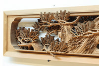 非公開　貫禄ある松の木を丁寧に彫り描いた深彫り彫刻欄間　EZ2565ab　在庫(a:1 b:1)枚