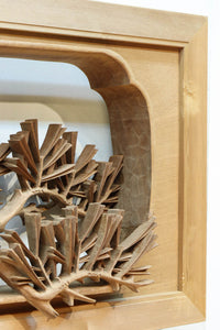 非公開　貫禄ある松の木を丁寧に彫り描いた深彫り彫刻欄間　EZ2565ab　在庫(a:1 b:1)枚