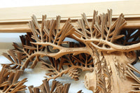 非公開　貫禄ある松の木を丁寧に彫り描いた深彫り彫刻欄間　EZ2565ab　在庫(a:1 b:1)枚