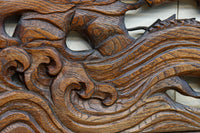 幅775ミリ!! 勇ましい姿の龍を描いた小型彫刻欄間　EZ2581　在庫1枚