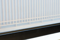 幅776ミリ!! 黒枠で和の風情溢れる小型縦繁欄間　EZ2582　在庫1枚