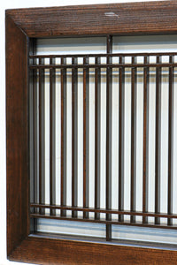 端然と縦格子が美しく並ぶ縦繁小型欄間　EZ2584　在庫1枚