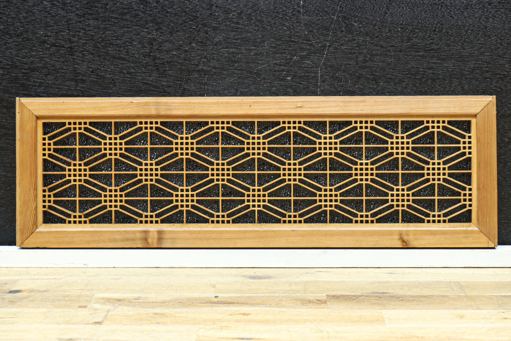 二重蜀江組子で雅な眺めをみせるダイヤガラス入り小型欄間　EZ2585　在庫1枚