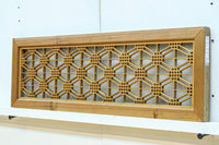 二重蜀江組子で雅な眺めをみせるダイヤガラス入り小型欄間　EZ2585　在庫1枚