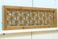 二重蜀江組子で雅な眺めをみせるダイヤガラス入り小型欄間　EZ2585　在庫1枚