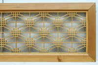 二重蜀江組子で雅な眺めをみせるダイヤガラス入り小型欄間　EZ2585　在庫1枚