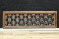 二重蜀江組子で雅な眺めをみせるダイヤガラス入り小型欄間　EZ2585　在庫1枚