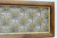 二重蜀江組子で雅な眺めをみせるダイヤガラス入り小型欄間　EZ2585　在庫1枚