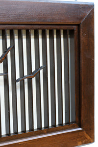 カモメが飛ぶ風情ある絵柄を描いた小型欄間　EZ2587　在庫1枚