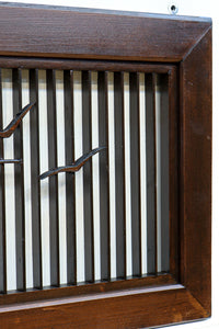 カモメが飛ぶ風情ある絵柄を描いた小型欄間　EZ2587　在庫1枚